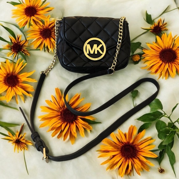 Michael Kors Fulton  Black Quilted Chain Crossbody Bag | Like New Designer Bag - Picture 4 of 16